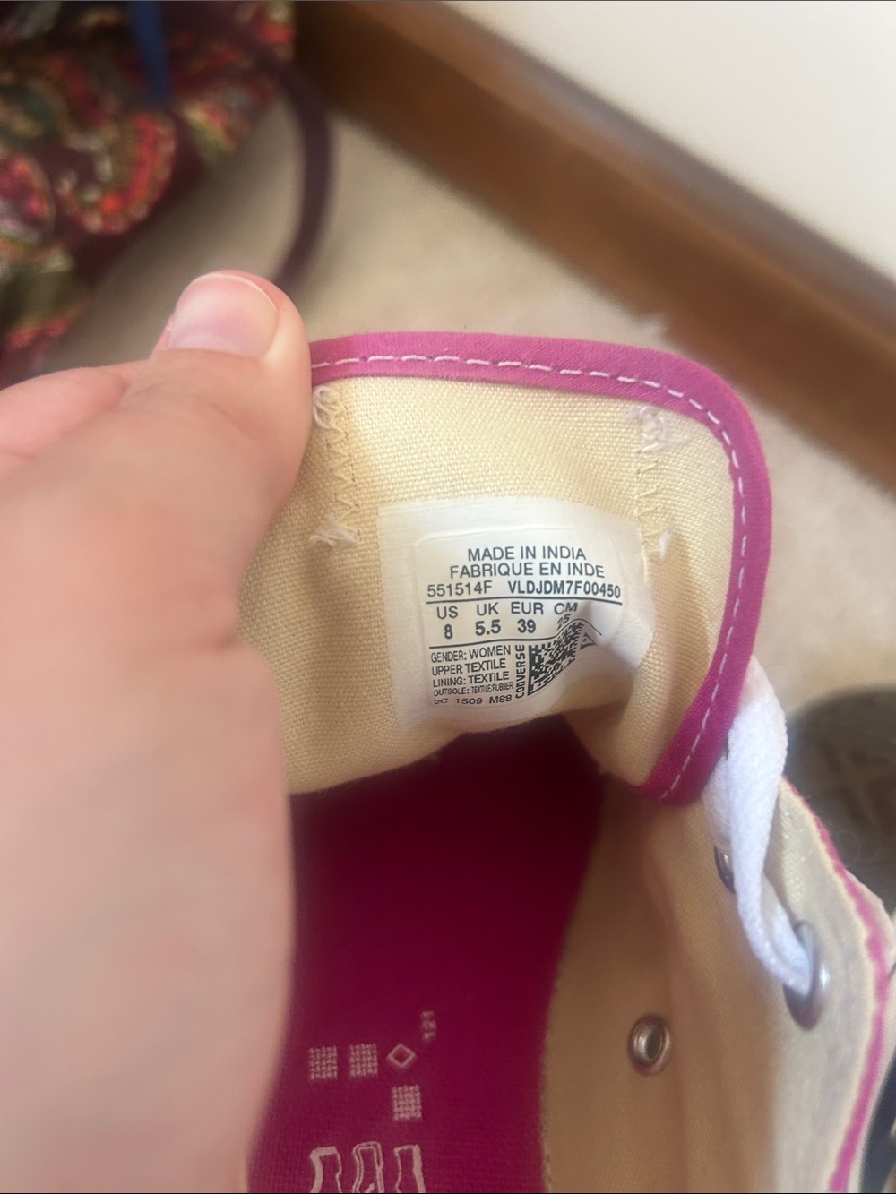 Converse Magenta Low-Top Canvas Sneakers - Picture 6 of 6